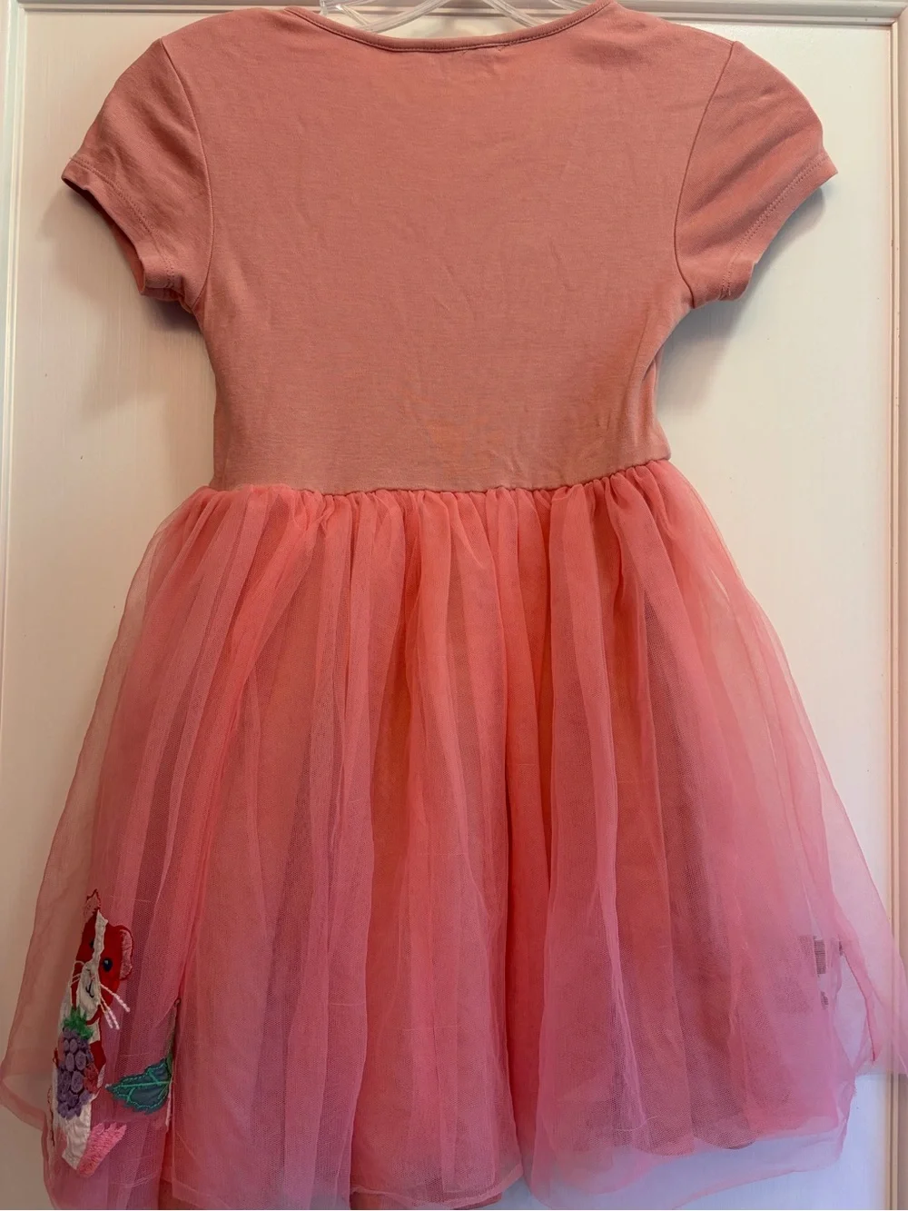 Mini Boden Pink Tulle Dress Embroidered Guinea Pig Hamster Cottage Ballet X1